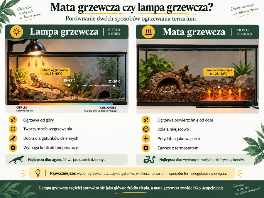 mata grzewcza czy lampa grzewcza do terrarium