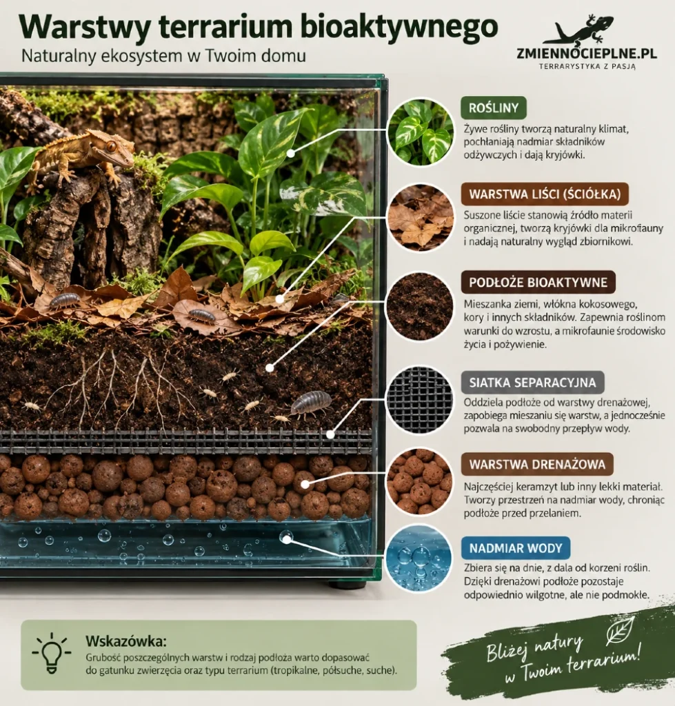 warstwy terrarium bioaktywnego