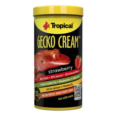 Gecko Cream Strawberry 250ml/125g pokarm dla gekonów orzęsionych