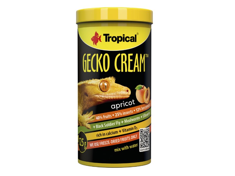 Gecko Cream Apricot 250ml/125g pokarm dla gekonów orzęsionych