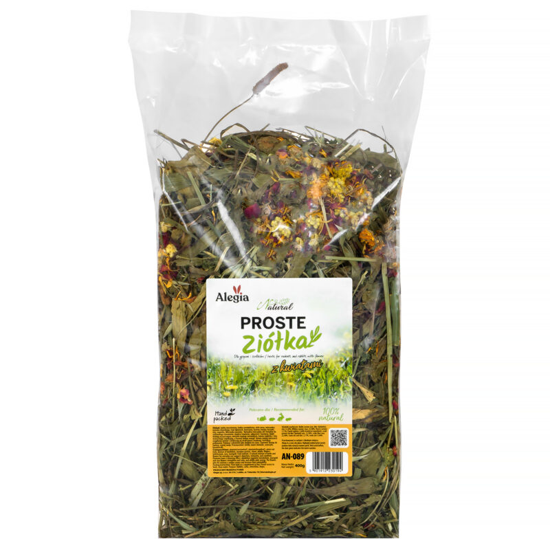 Alegia Natural proste ziółka z kwiatami 400g - dla gryzoni, gadów