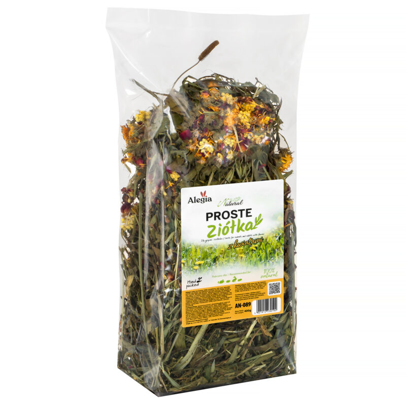 Alegia Natural proste ziółka z kwiatami 400g - dla gryzoni, gadów