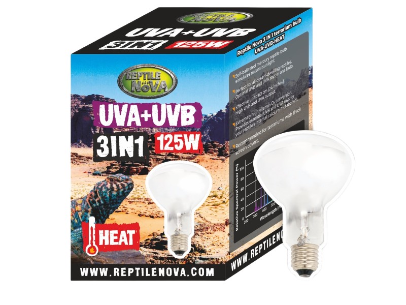 Żarówka 3w1 UVA-UVB Reptile Nova 125W