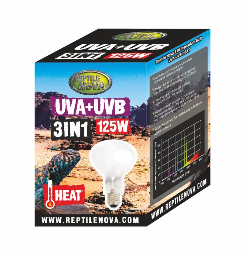 Żarówka 3w1 UVA-UVB Reptile Nova 125W