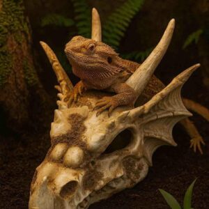 Dekoracja ozdoba terrarium czaszka smok Happet