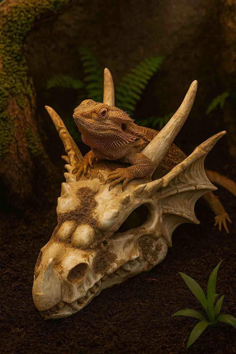 Dekoracja ozdoba terrarium czaszka smok Happet