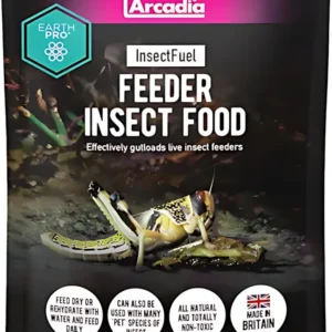 Tył opakowania i etykieta Arcadia Insect Fuel – pokarm dla owadów karmowych