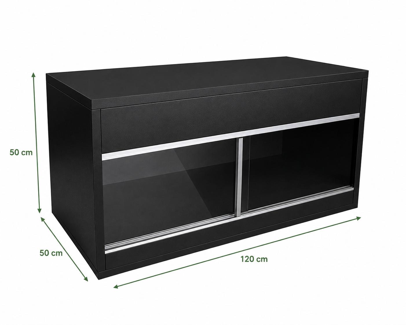 drewniane terrarium 120x50x50 w kolorze czarnym