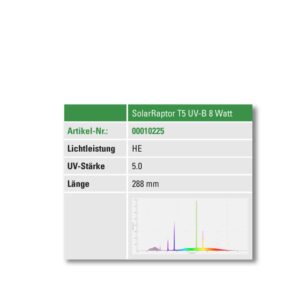 SolarRaptor T5 UVB specyfikacja świetlówka 8 W 5.0 UV-B