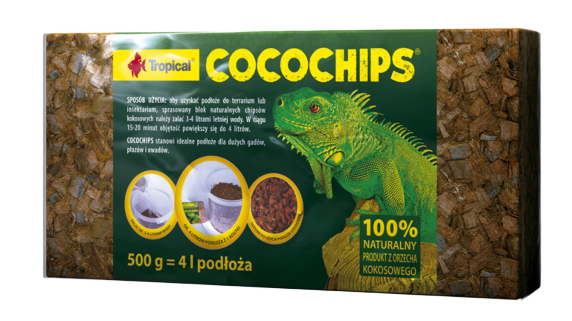 d769bd6c182c88070e82940441af7926 Podloże kokosowe zrębki kokosowe Cocochips Tropical 4l - obrazek 1