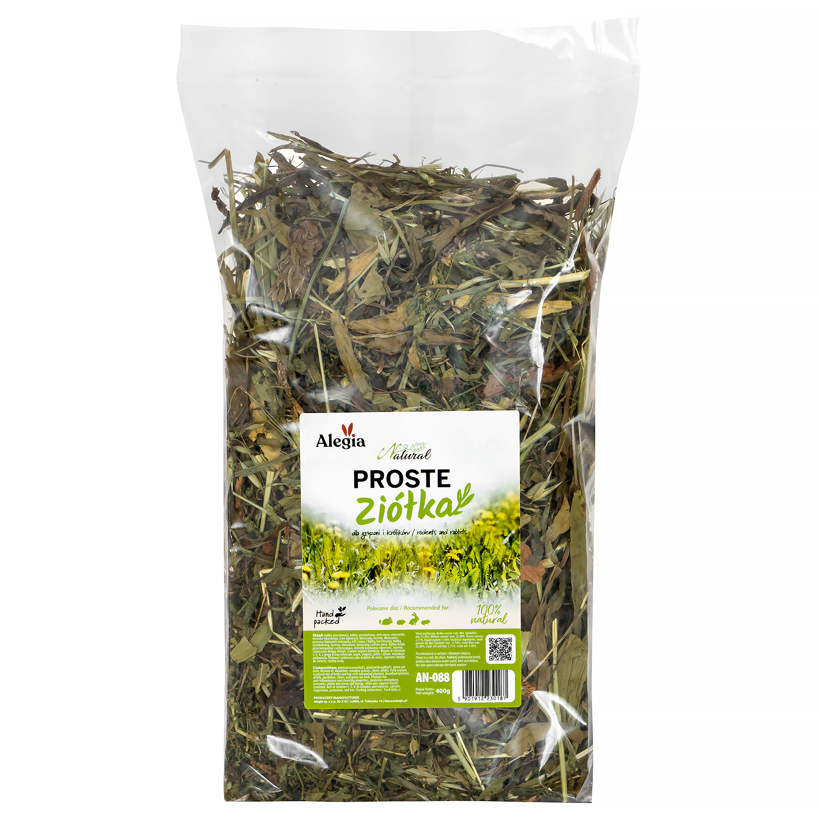 da0be3ae02356ae50c99347a161c94d3 Alegia Natural proste ziółka 400g - dla gryzoni, gadów - obrazek 1